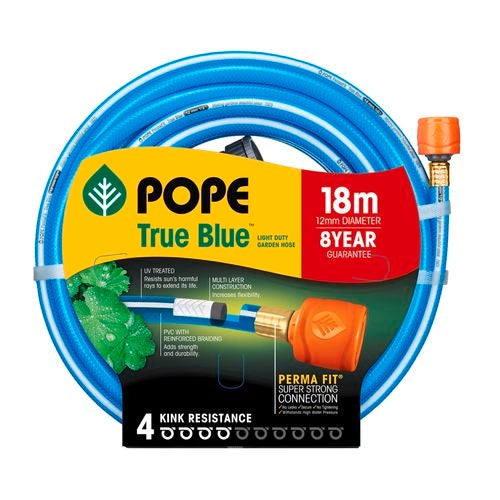 POPE True Blue 18m Garden Hose (12mm x 20m Tap Ready)