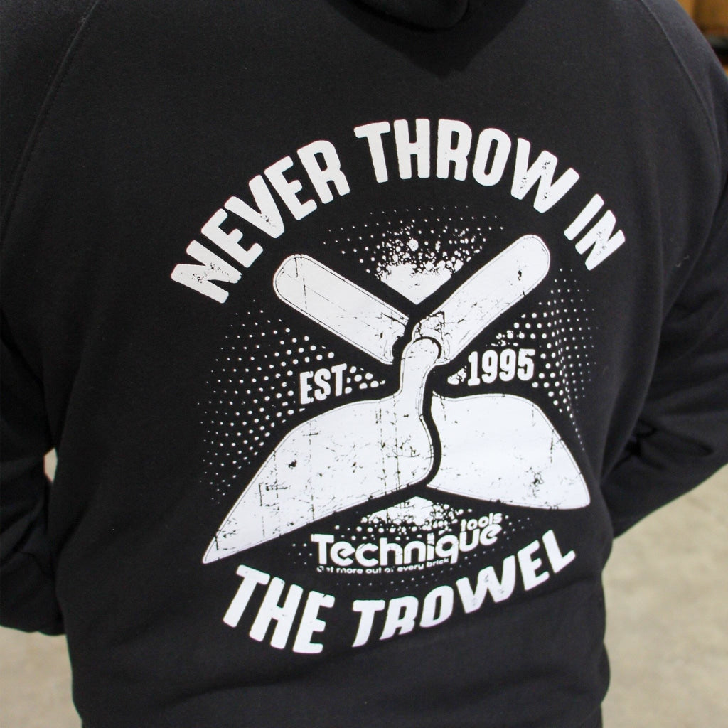 Pullover Fleece Hoodie - Never Throw In The Trowel - Technique Tools